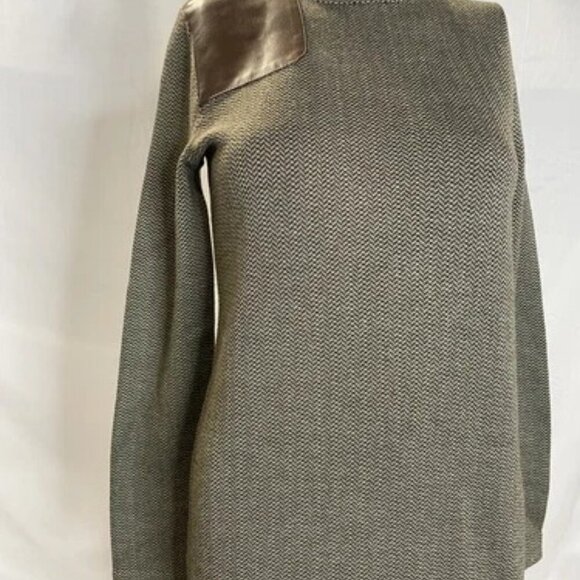 NEW RALPH LAUREN Womens Houndstooth Mini Sweater Dress Size S Green/Brown - Picture 10 of 12